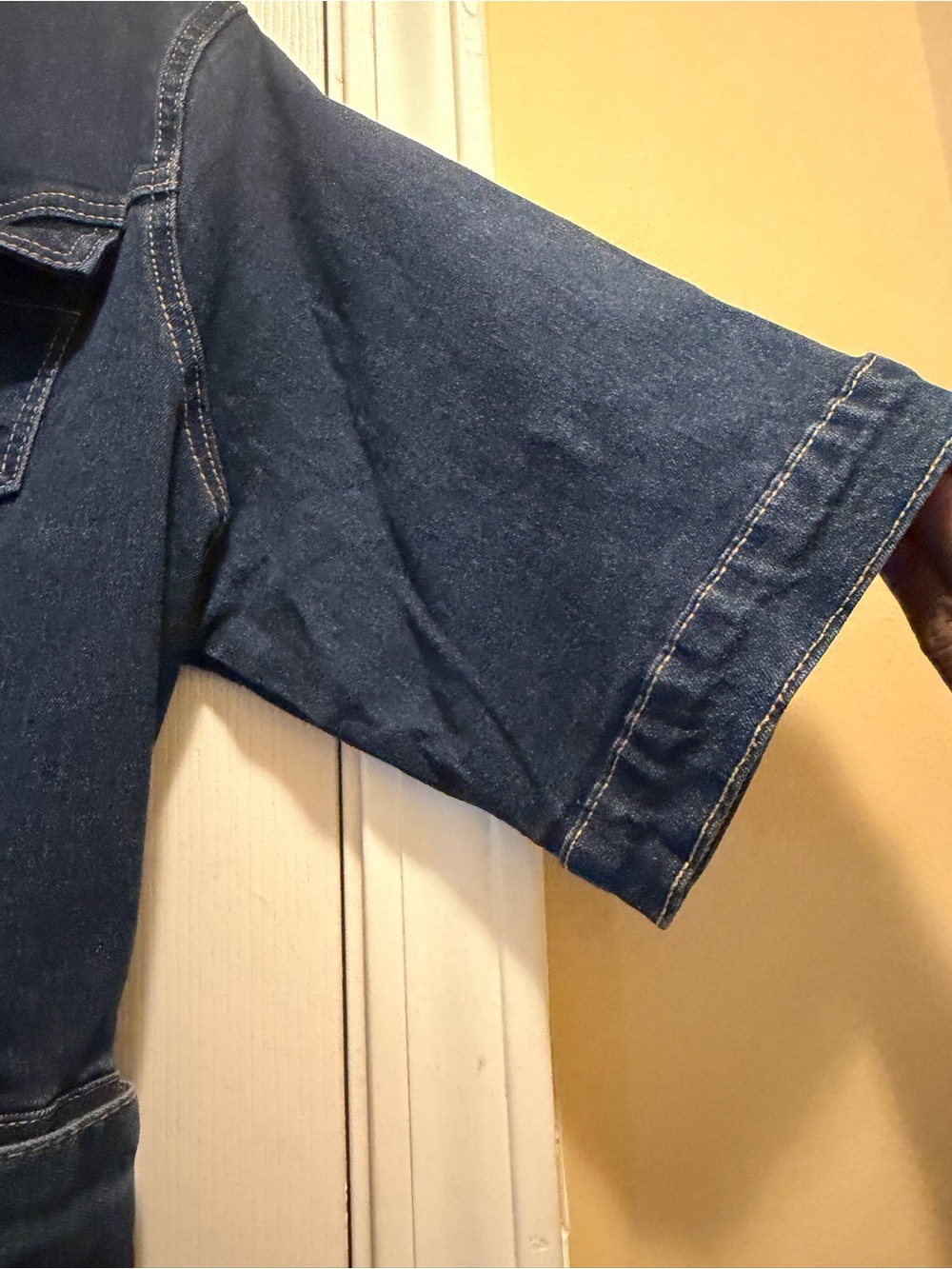 Denim Shirt Dress with Tie Waist - Picture 12 of 16